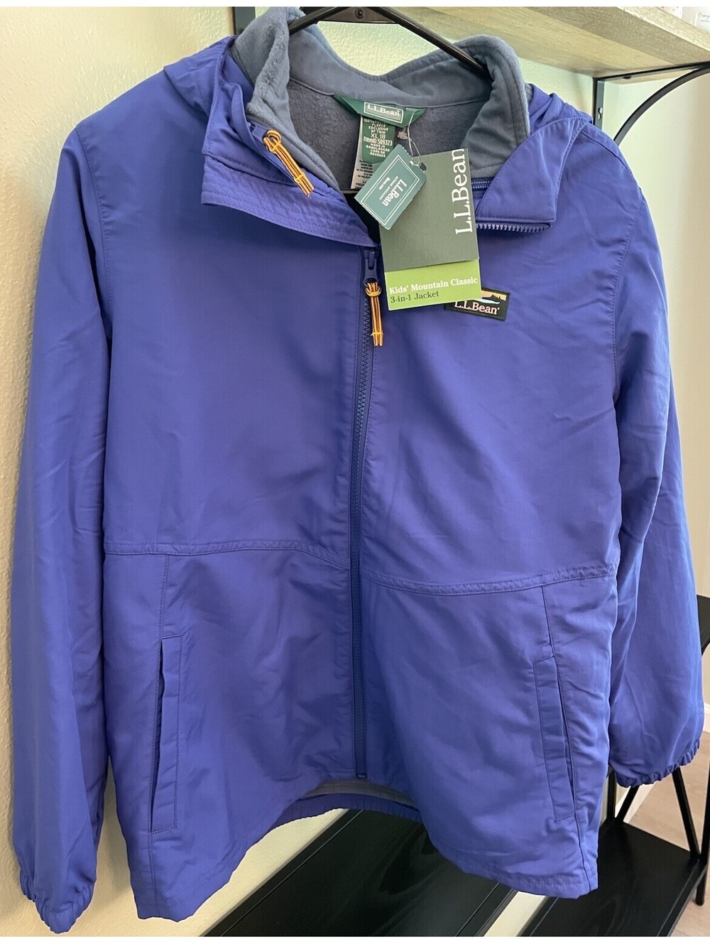 LL Bean Kids XL (18) Mountain Classic 3 In 1 Jacket Hood Ski Blue Purple